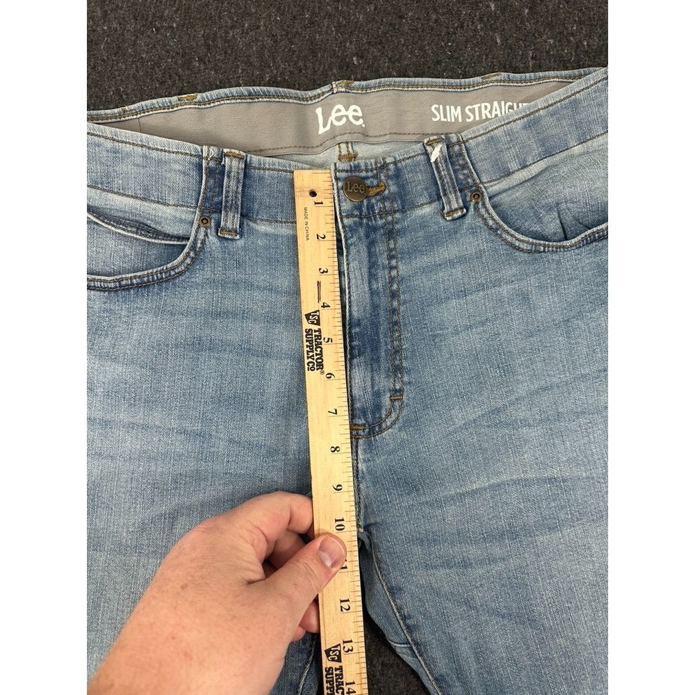 Lee Jeans Mens 38x30 Light Wash Slim Straight Stretch Denim Pants 2161535 - Picture 4 of 8
